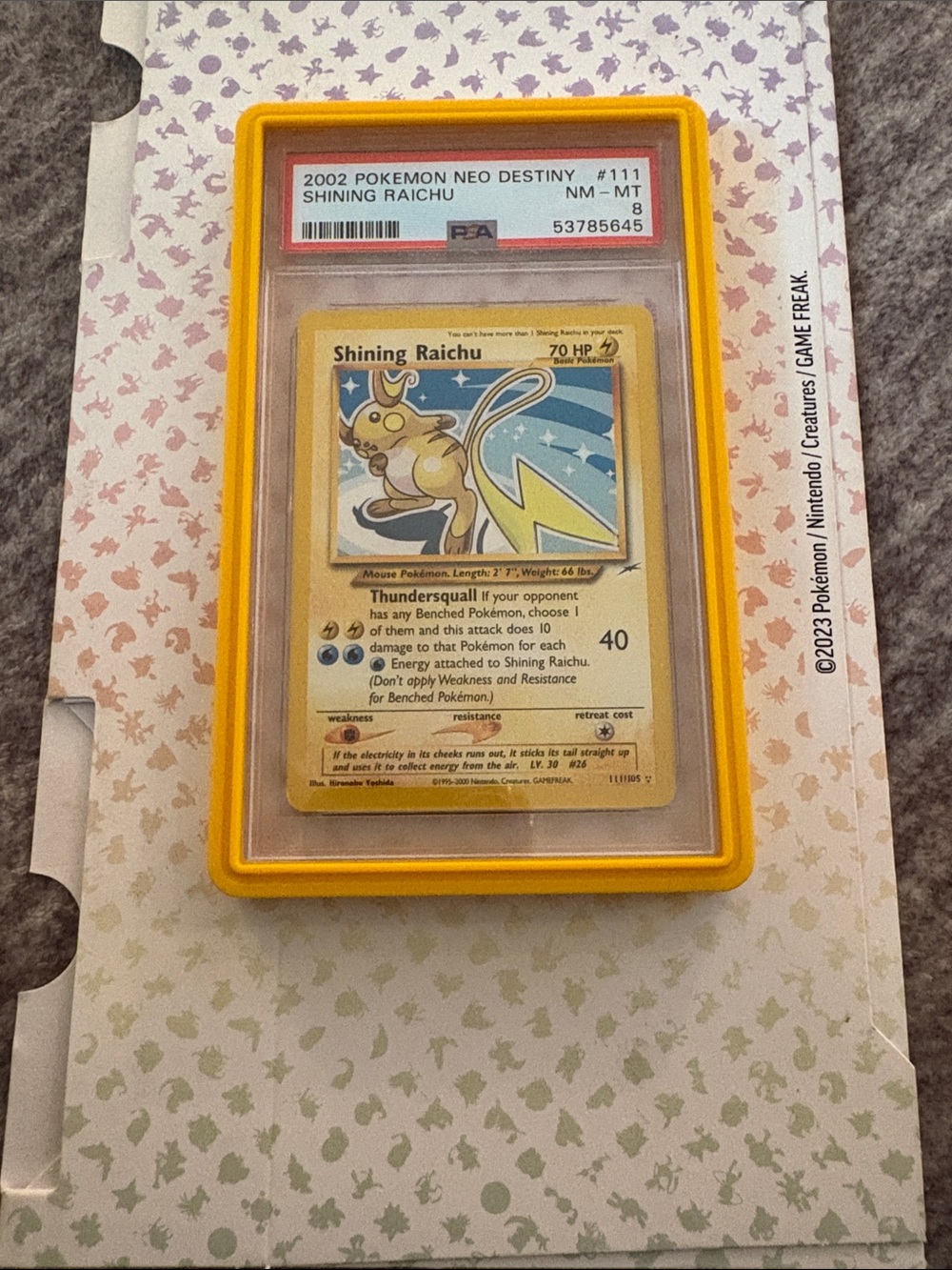 2002 POKEMON NEO DESTINY #111 SHINING RAICHU PSA 8